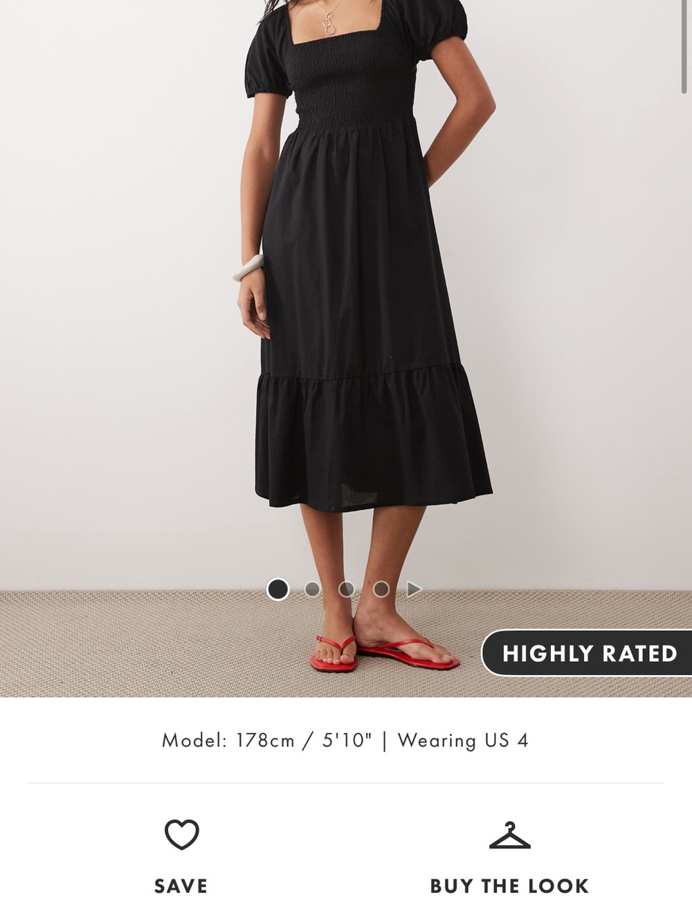 Esmee puff sleeve midi beach dress in black